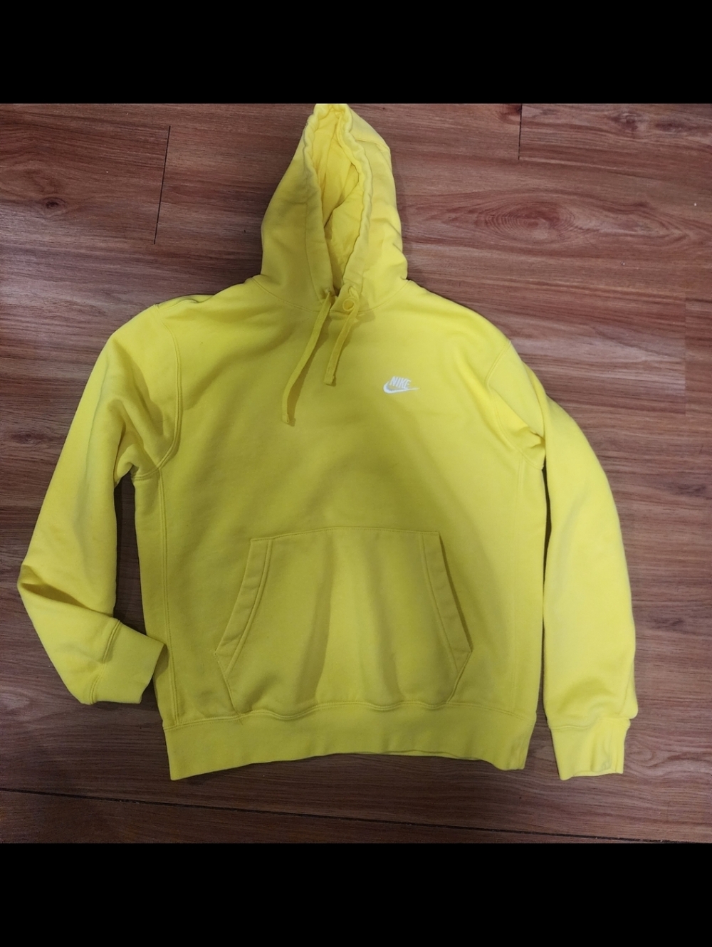 Nike Bright Yellow  Crewneck Hoodie with Small Chest Swoosh